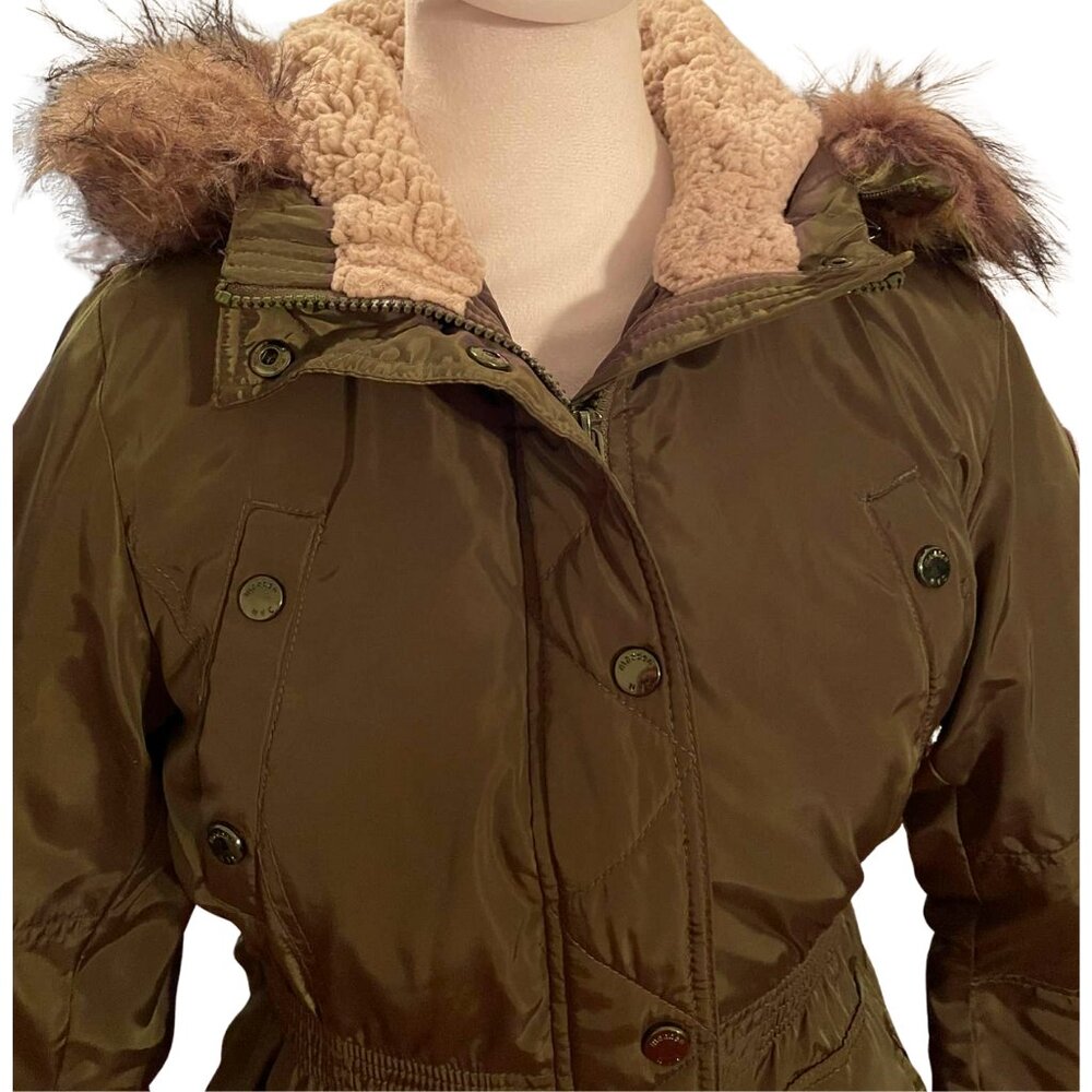 Madden NYC Women’s Olive Faux Fur Hooded Parka Sherpa Lined Winter Coat - Picture 5 of 16